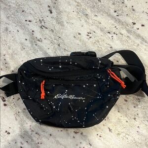 Eddie Bauer Black and White Belt Bag with Star Pattern